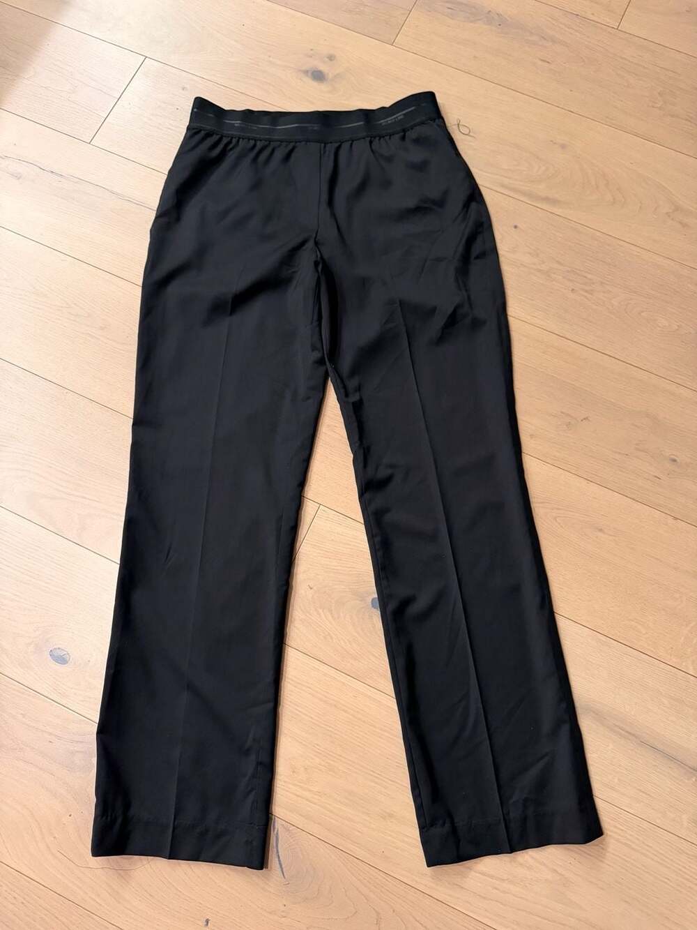 Helmut Lang Black Virgin Wool Logo Band Track Trousers